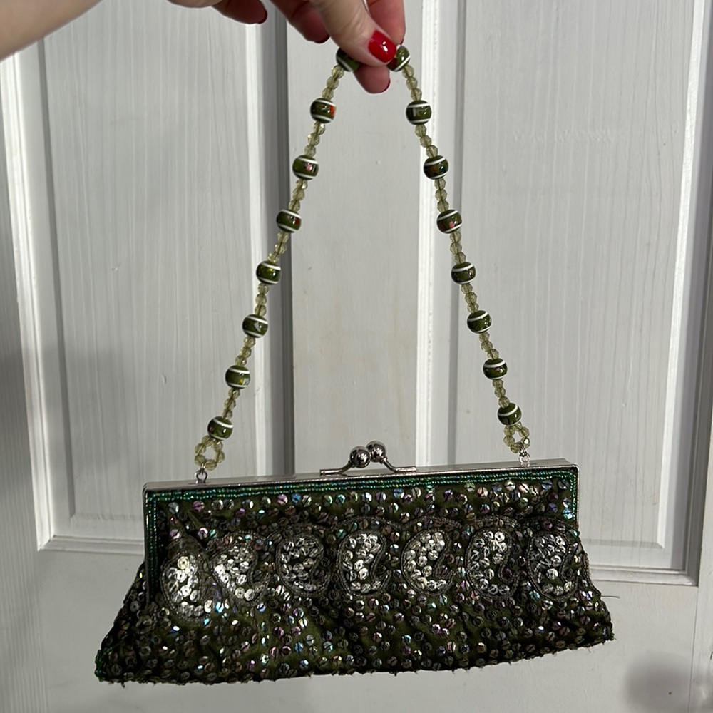 Hand beaded with sequin purse